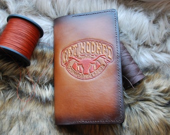 Texas Longhorns veg tan leather Case, Portfolio,cover,Hand Sewn Large Notebook Pen Slot , Wedding Gifts Handcrafted