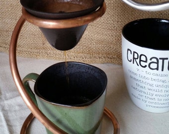224 Porcelain Caffe Hat Pour Over Drip Stand - Coffee Filter - Pourover Coffee Stand - Elegant Stand for Coffee - Handmade Coffee Gift