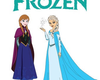 Frozen svg,Elsa and Anna from Frozen Movie for Cutting Machines Svg, Esp, Dxf ,Png Format Cricut Silhouette