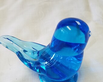 Hand blown Bluebird of Happiness signed. C-2