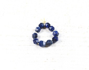 10 lapis lazuli faceted natural 8mm LBP00241