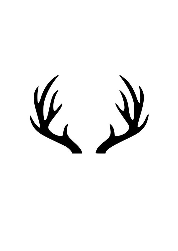 Deer antlers outline laptop cup decal SVG Digital Download