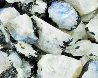 Bulk 1lb Raw Rainbow Moonstone Gemstones, Bulk Wholesale Rough Moonstone Rocks Stones, Raw Rough Gemstones, 1 Pound Gemstone Lot Wholesale