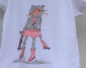 "Oursette" on white T-shirt, short sleeves, 6 years