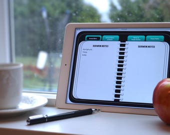 Digital Sermon Notebook- Black & Turquoise