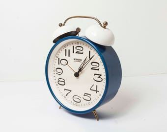 Blessing Alarm blue and white 60s alarm clock