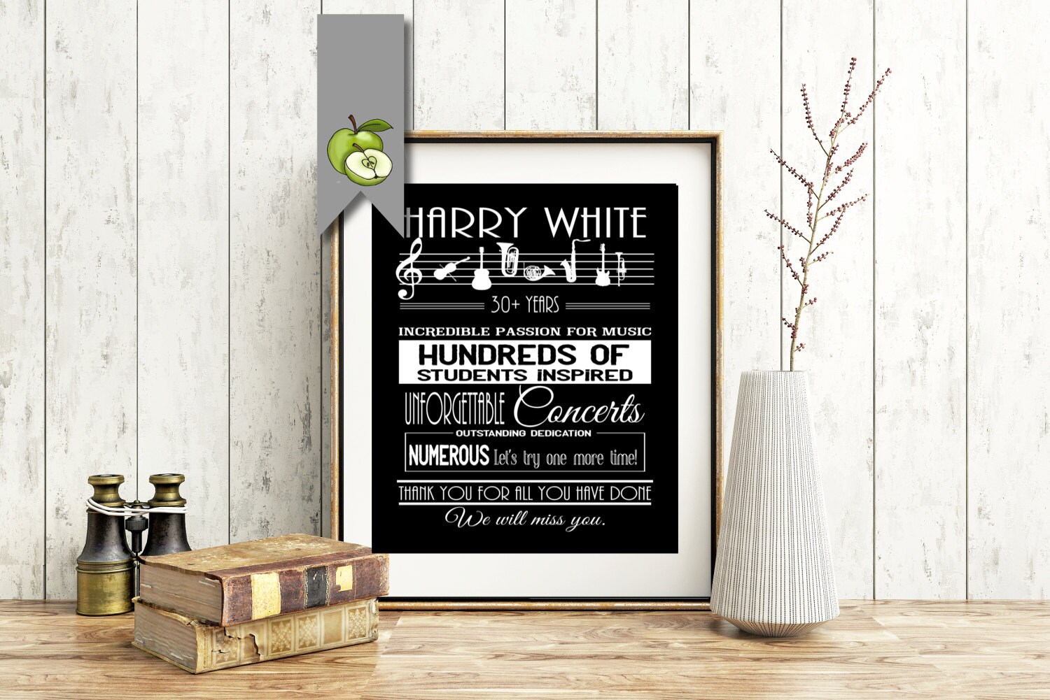 Music Teacher Retirement gift printable retirement keepsake