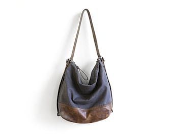NG adjustable hobo pack | leather base waxed canvas