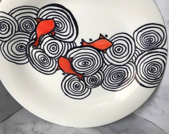 Koi Pond Saucer Plate