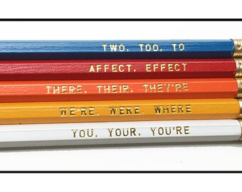Set of 5 Colorful Assorted Grammar Pencils