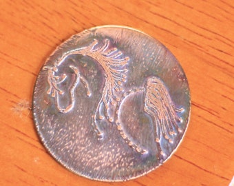 Handmade Etched Copper Horse Pendant, Handmade Supply, Horse Jewelry, Equestrian Jewelry, Horse Pendant, Horse Charm, Copper Patina Pendant