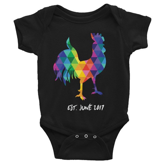CUSTOM Infant Bodysuit Colorful Onesie Rainbow Rooster Cute Onesie Funny Onesie Gifts for Baby Shower Gifts