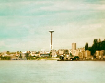 Space Needle Photograph | Pacific Northwest Art | West Seattle Photo Print | Alki Beach Wall Art | 8x10, 11x14 Man Cave Decor | Photo Gift
