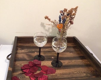 Large rustic Ottoman tray, 20 x 20 ottoman tray, ottoman tray, square tray, oversized tray, tray with handles, Sale!