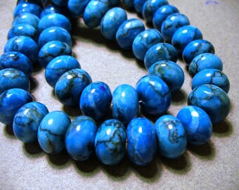 Web Jasper Beads Gemstone Blue Rondelle 12x8MM
