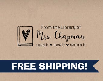 Custom Librarian Stamp, From the Library of Script Classroom Library Stamp, Self-Inking Classroom Stamps, School & Teacher Stamps