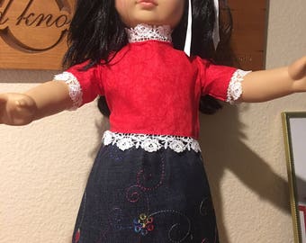 18 " doll Skirt and top