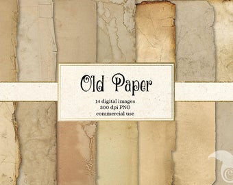 Old Paper Textures, vintage antique distressed aged paper backgrounds, grunge ripped edges, ancient digital printable scrapbook paper