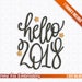 Hello 2018! Happy New Year Quote, Monogram, Typography, DIY, Sketch Digital Embroidery Machine Design File 3 Sizes Instant Download