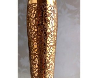 Etched Brass Bud Vase