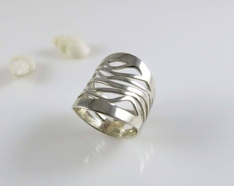 Sterling Silver Wave Ring