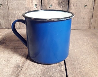 Vintage Enamelware Blue and White Mug\Coffee Cup
