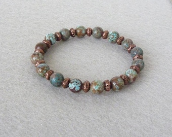 Boho Bracelet, Turquoise Bracelet, Native American Bracelet, Southwestern Jewelry, Jasper Bracelet, Stone Bracelet, Women Bracelet