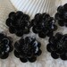Resin 3D Flower Cabochon - 15mm - 12 pcs - Black