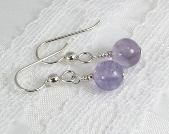 Bold Lavender Amethyst and Sterling Silver Earrings