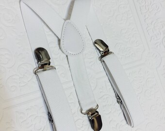 White suspenders, baby boy suspenders, suspenders, toddler suspenders, baby suspenders, white boy suspenders, classic white suspenders