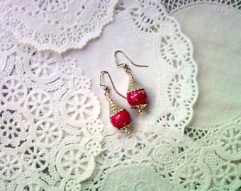 Pink and Silver Earrings (1894)