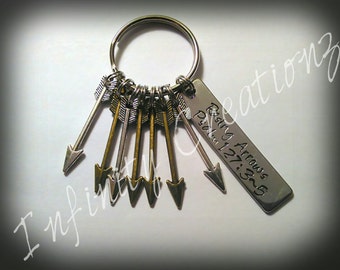 Raising arrows Psalm 127:3-5 keychain