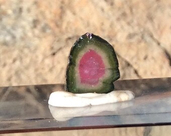 5 ct watermelon tourmaline slice from Kunar,Afghanistan A25