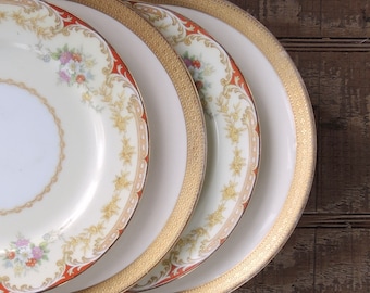 Mismatched Vintage Dessert Plates Set of 4 Mix Matched Plates for Wedding Side Plates Bread and Butter Replacement China