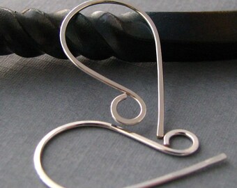 Handmade Silver Filled Ear Wires, Hammered Teardrops, 2 pairs