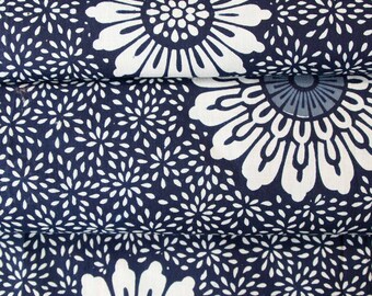 Indigo and White Yukata Fabric // A Touch of Red // Japanese Kimono Fabric