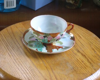 Hand Painted Tea Cup and Saucer