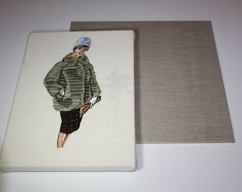 hand embroidered picture- vintage style