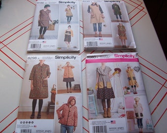 Simplicity 1080/8230/8186/8298/8438..Misses Dress or Tunic..Jumpers..Jackets..Dottie Angel..New for 2015-2017 Patterns..Your Choice..Cute