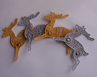 Lace reindeer--Metalic Colors--Articulated