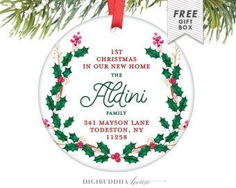 First Christmas New House Ornament, Personalized Our First Christmas in New Home Ornament Our First Home, Personalized New Home Ornament