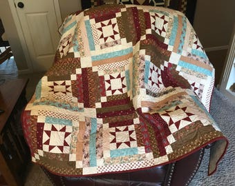 Stars in the Cabin/Lap Quilt/Throw Quilt/