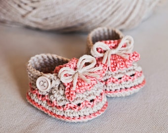 Crochet PATTERN baby booties - Fringe Loafers