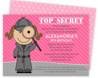 Spy Invitation, Spy Party, Spy Party Invitation , Spy Invites, Detective Invitation, Secret Agent Party, Spy Birthday, Detective Party | 13