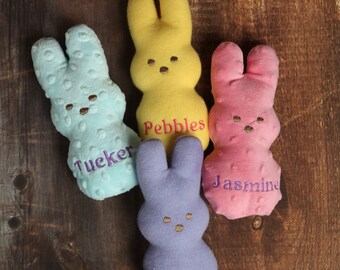 Easter Dog Toy Bunny Peeps Personalized Stuffed Squeaky Toy