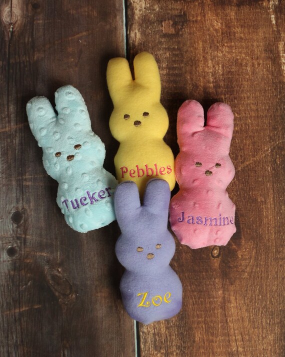 Easter Dog Toy Bunny Peeps Personalized Stuffed Squeaky Toy