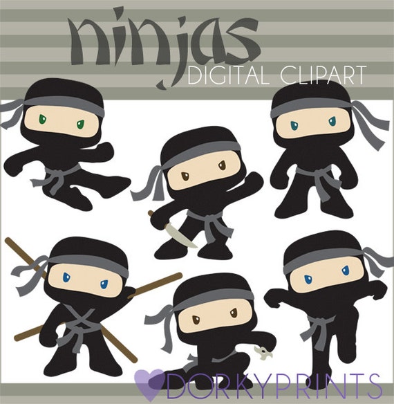 Download Ninja Clipart Set Personal and Limited Commercial Cute Boy