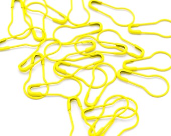 Yellow Bulb Safety Pin Locking Stitch Markers