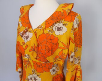 1970s Boho Maxi Dress with bell sleeves