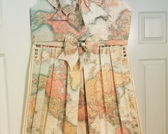 world map handmade folded map dress vintagenursery decorroom decor